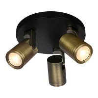 Plafondspot SOLO 3, 3-Lichts, IP20, Antiek Brons
