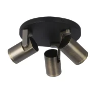 Plafondspot SOLO 3, 3-Lichts, IP20, Antiek Brons