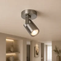 Plafondspot SOLO, Rond, Kantelbaar, GU10, IP20, Satijn Nikkel
