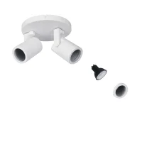 Plafondspot SOLO2, Rond, 2-Lichts, Kantelbaar, GU10, IP20, Wit