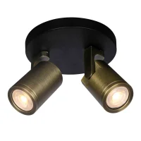 Plafondspot SOLO2, Rond, 2-Lichts, Kantelbaar, GU10, IP20, Antiek Brons