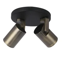 Plafondspot SOLO2, Rond, 2-Lichts, Kantelbaar, GU10, IP20, Antiek Brons
