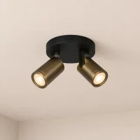 Plafondspot SOLO2, Rond, 2-Lichts, Kantelbaar, GU10, IP20, Antiek Brons