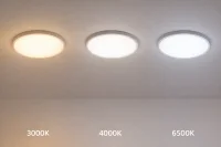 LED Plafondlamp, 15W, 1350 lumen, Ø22 cm, CCT 3000K-4000K-6500K, IP54, Wit