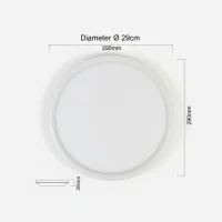 LED Plafondlamp, 22W, 1980 lumen, Ø29 cm, CCT 3000K-4000K-6500K, IP54, Wit