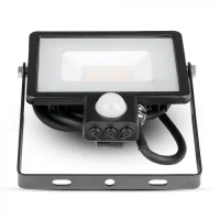 LED Breedstraler met Bewegingssensor, 20W, 6400K Wit, 1600lm, IP65, Zwart