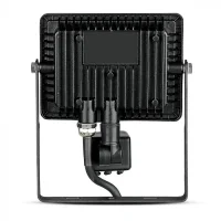 LED Breedstraler met Bewegingssensor, 20W, 6400K Wit, 1600lm, IP65, Zwart