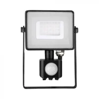 LED Breedstraler met Bewegingssensor, 30W, 6400K Wit, 2400lm, IP65, Zwart