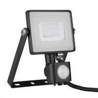 LED Breedstraler met Bewegingssensor, 30W, 6400K Wit, 2400lm, IP65, Zwart