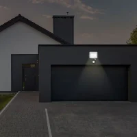 LED Breedstraler met Bewegingssensor, 30W, 6400K Wit, 2400lm, IP65, Zwart