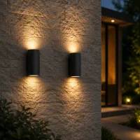 Wandlamp GU10, Rond, Zwart Aluminium, IP44