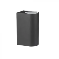 Wandlamp GU10, Rond, Zwart Aluminium, IP44