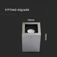 GU10 Fitting, Vierkant, Satijn Nikkel