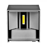 LED Up-Down Wandlamp, 6W, Vierkant, Grijs, 3000K Warm Wit