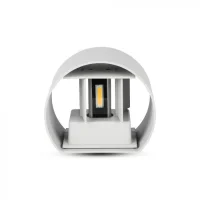 LED Up-Down Wandlamp, 6W, Rond, Grijs, 3000K Warm Wit