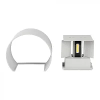 LED Up-Down Wandlamp, 6W, Rond, Grijs, 3000K Warm Wit