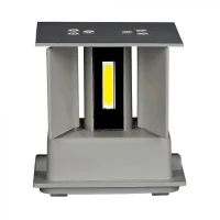 LED Up-Down Wandlamp, 6W, Vierkant, Grijs, 4000K Neutraal Wit