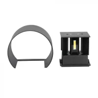 LED Up-Down Wandlamp, 6W, Rond, Zwart, 4000K Neutraal Wit
