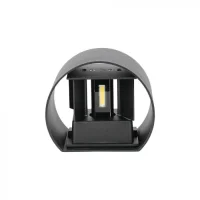 LED Up-Down Wandlamp, 6W, Rond, Zwart, 4000K Neutraal Wit