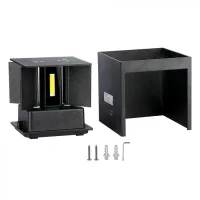 LED Wandlamp, 5W, Vierkant, Zwart, 4000K Neutraal Wit