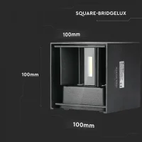 LED Wandlamp, 5W, Vierkant, Zwart, 4000K Neutraal Wit