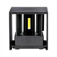 LED Up-Down Wandlamp, 12W, Vierkant, Zwart, 3000K Warm Wit