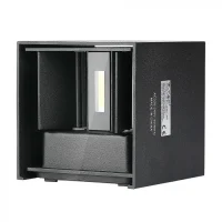 LED Up-Down Wandlamp, 12W, Vierkant, Zwart, 4000K Neutraal Wit