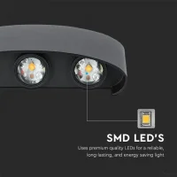 LED Wandlamp, 7W, Zandzwart, 3000K Warm Wit