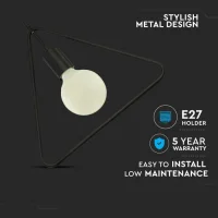 Hanglamp, E27, Mat Zwart