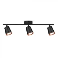 LED Plafondlamp, 18W, 3-Lichts, 3000K Warm Wit, Zwart