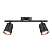 LED Plafondlamp, 12W, 2-Lichts, 3000K Warm Wit, Zwart