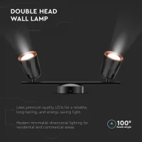 LED Plafondlamp, 12W, 2-Lichts, 3000K Warm Wit, Zwart