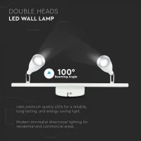 LED Plafondlamp, 9W, 2-Kops, Wit, 3000K Warm Wit