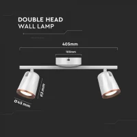 LED Plafondlamp, 12W, 2-Kops, Wit, 3000K Warm Wit