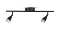 LED Plafondlamp, 9W, 2-Kops, Zwart, 3000K