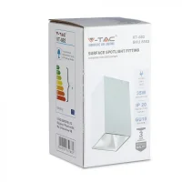V-TAC GU10 Armatuur, Vierkant, Wit