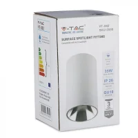 V-TAC GU10 Armatuur Rond | Wit & Chroom
