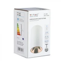 V-TAC GU10 Armatuur, Rond, Wit, Roségoud