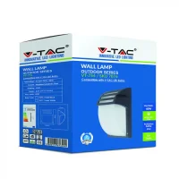 Wandlamp, E27, Mat Zwart, Frosted Glas