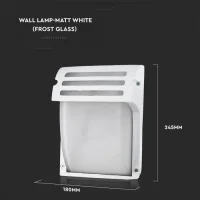 Wandlamp, E27, Mat Wit, Frosted Glas