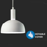 Hanglampfitting met Aluminium Lampenkap, Wit