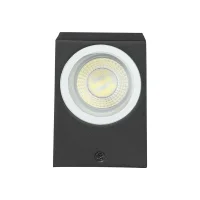 LED Wandverlichting, Sleek, GU10, Aluminium, Vierkant, Zwart, 2-Weg, IP44