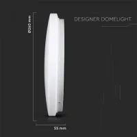 LED Dome Lamp, 12W, CCT Instelbaar, Melkwitte Deksel