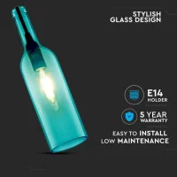Fles Hanglamp, E14, Blauw