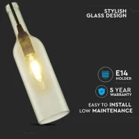 Fles Hanglamp, E14, Transparant