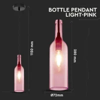 Fles Hanglamp, E14, Roze