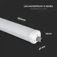 LED Waterdicht Armatuur, 18W, G-Series, 60cm, 6400K Koud Wit