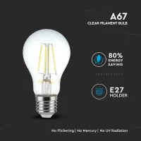 LED Filament Lamp, 8W, 6400K, E27