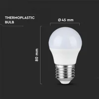 LED Lamp, Plastic, 3.7W, 3000K, E27