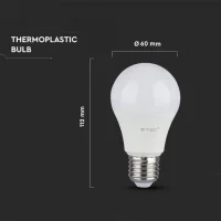 LED Lamp, Plastic, 9W, 2700K, E27, 3 stuks